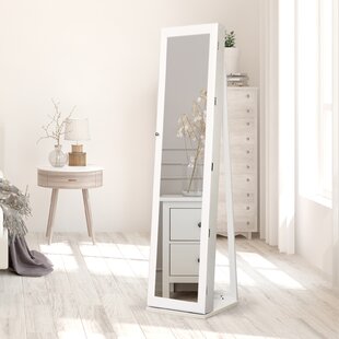 Floor standing jewelry box deals with mirror